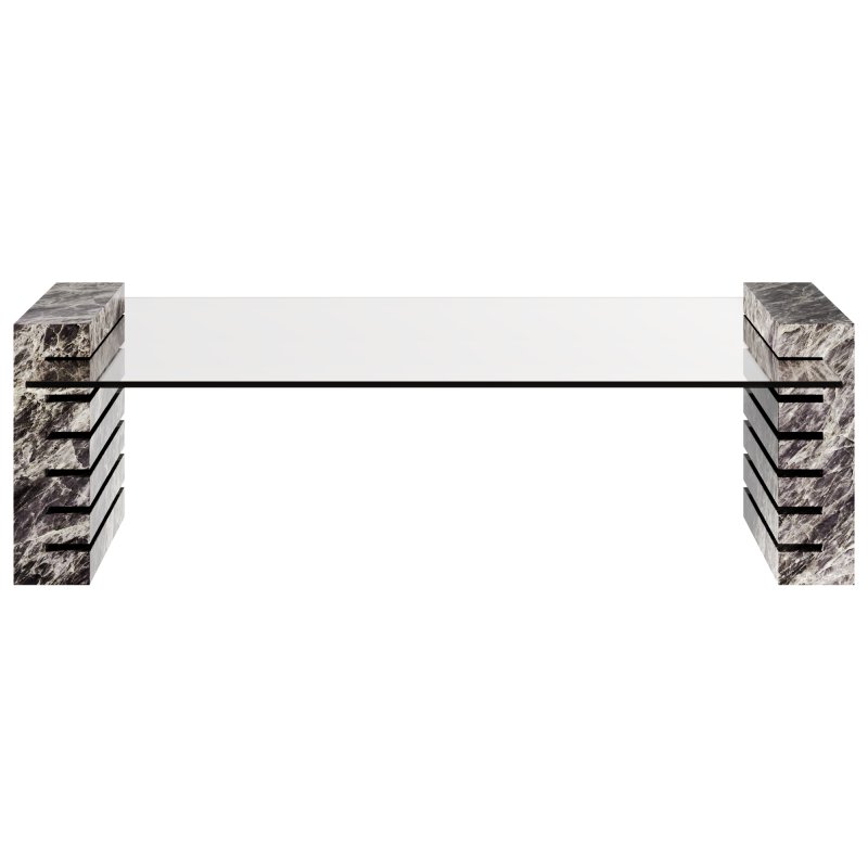 Large Marble and Glass Coffee Table by 1stDibs - Image 3