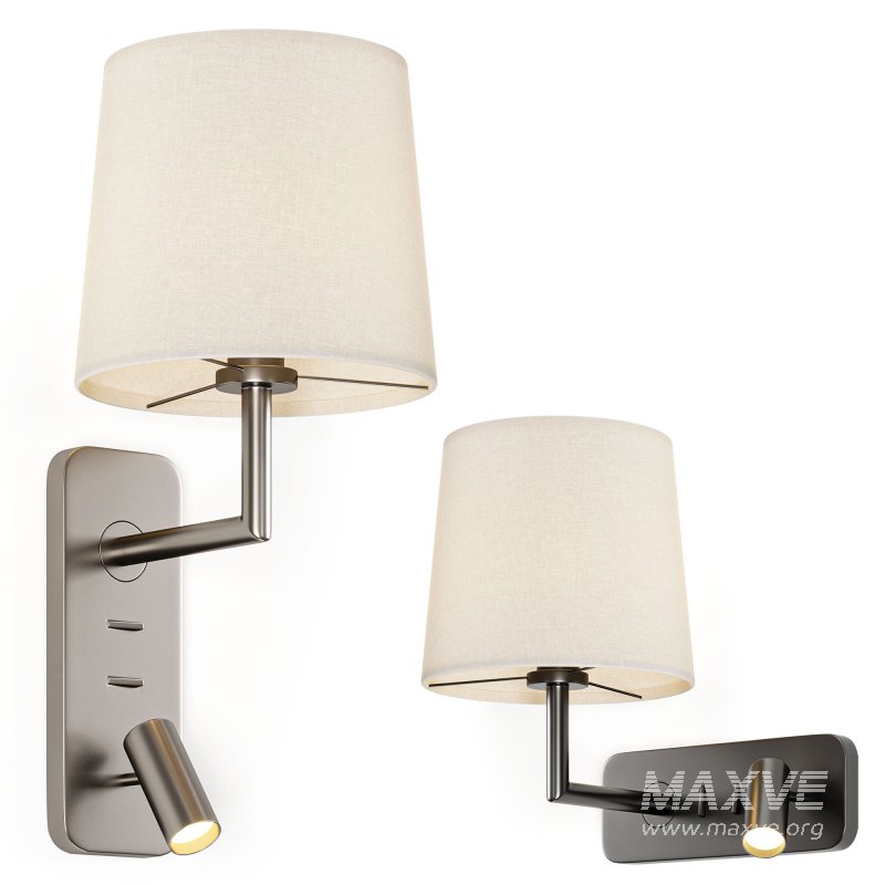 Side Matt Black Adjustable Wall Lamp - Image 1