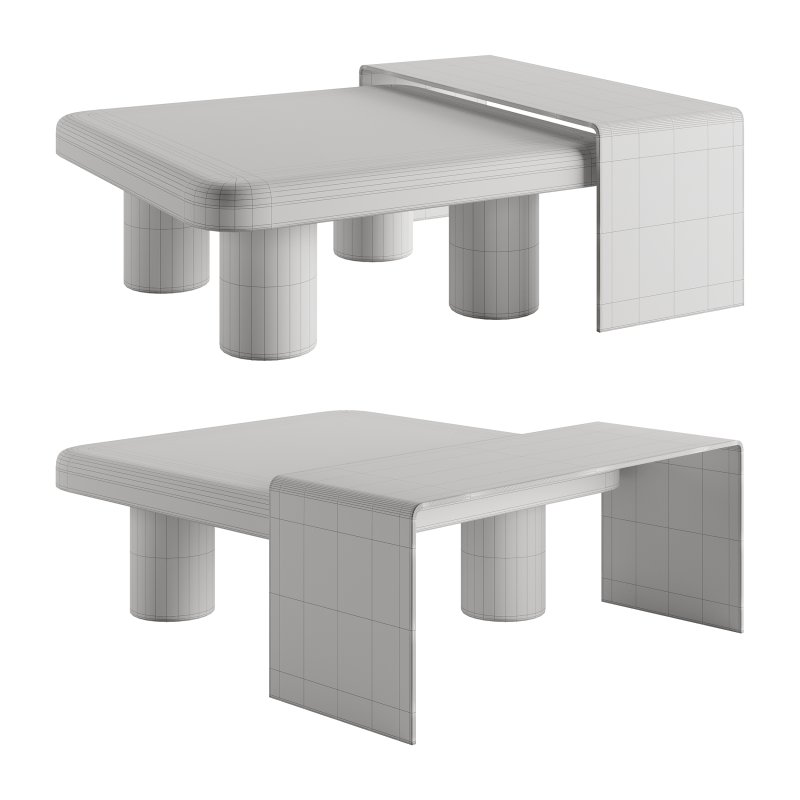 Square Nesting Coffee Table Set - Image 3