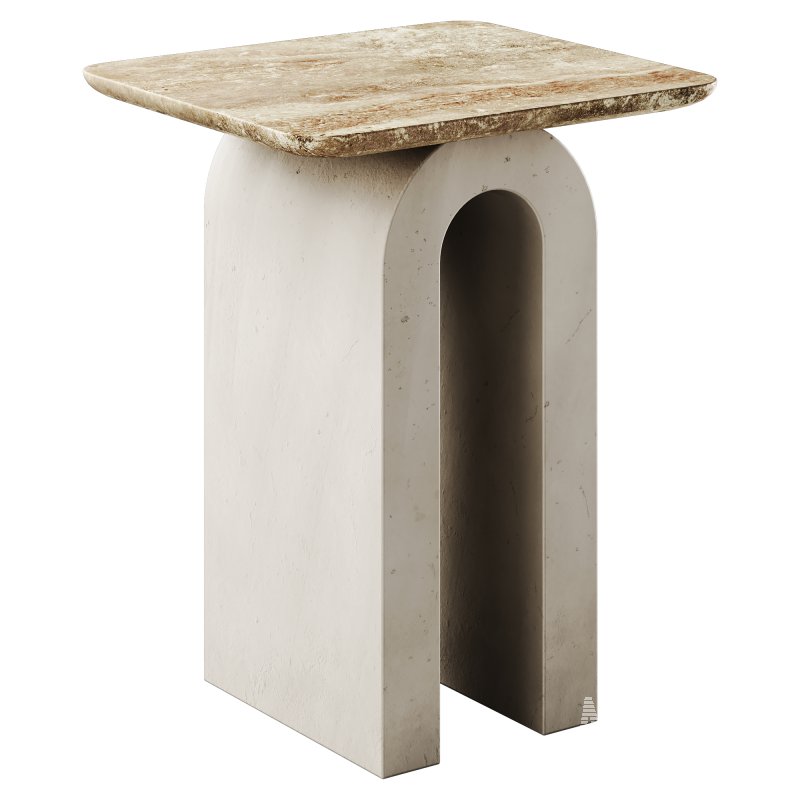 Aspen Sculptural Marble-Top Side Table by Anthropologie in White - Image 3