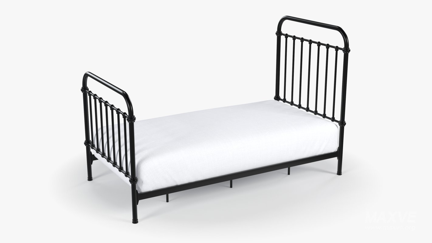 Black Metal Bed - Image 4