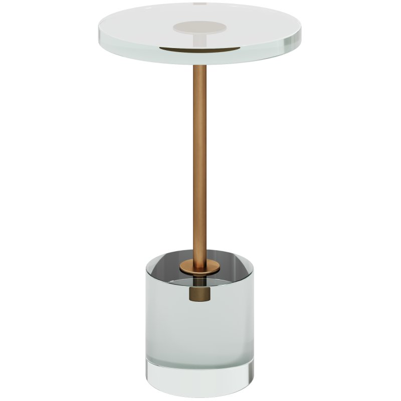 John Richard Brass And Acrylic Martini Side Table Short - Image 2