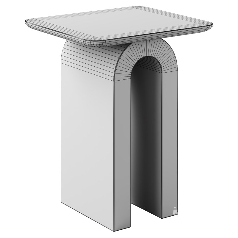 Aspen Sculptural Marble-Top Side Table by Anthropologie in White - Image 1