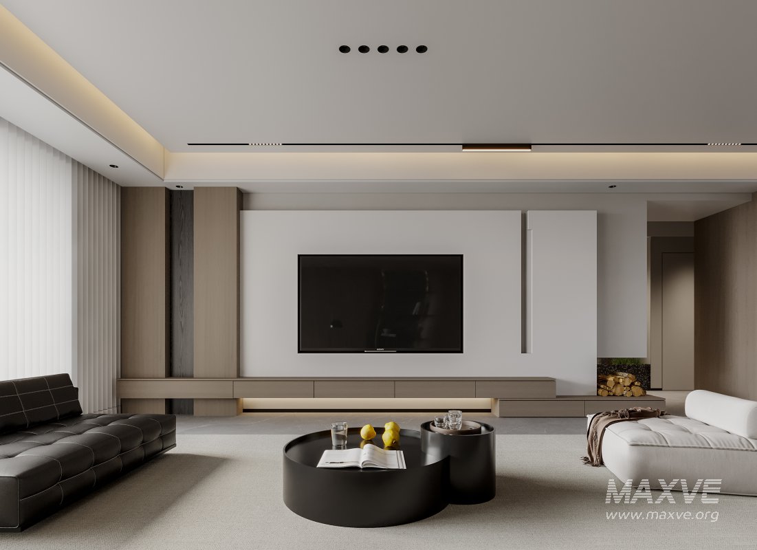 Modern living room and dining room interior scene - Image 6