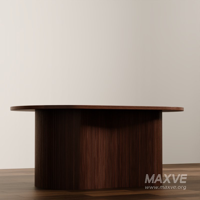 Modern Oval Wood Coffee Table - Image 2
