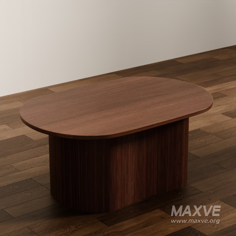 Modern Oval Wood Coffee Table - Image 5