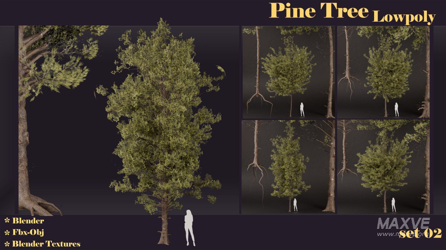 SJ-lowpoly pine tree set 02 - Image 2