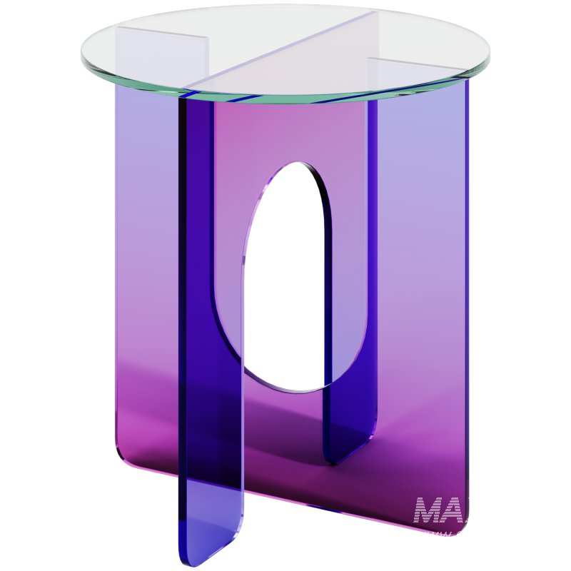 Twist Purple Blue Gradient Glass Side Table by Studio Monsoleil - Image 3