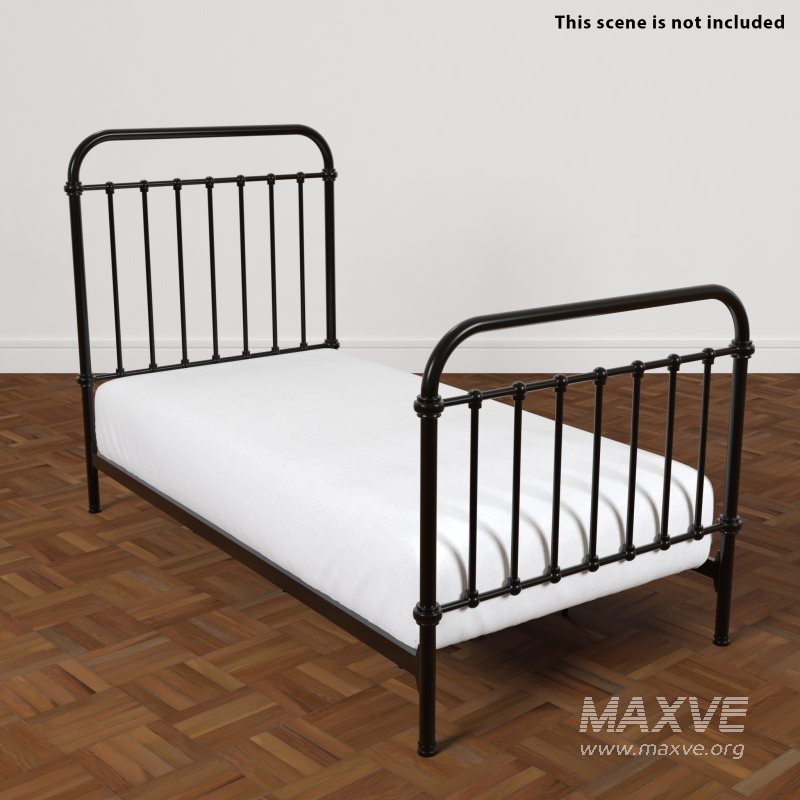 Black Metal Bed - Image 6