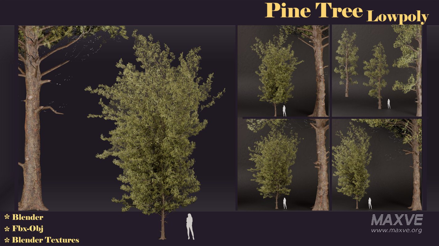 SJ lowpoly pine tree set 01 - Image 2