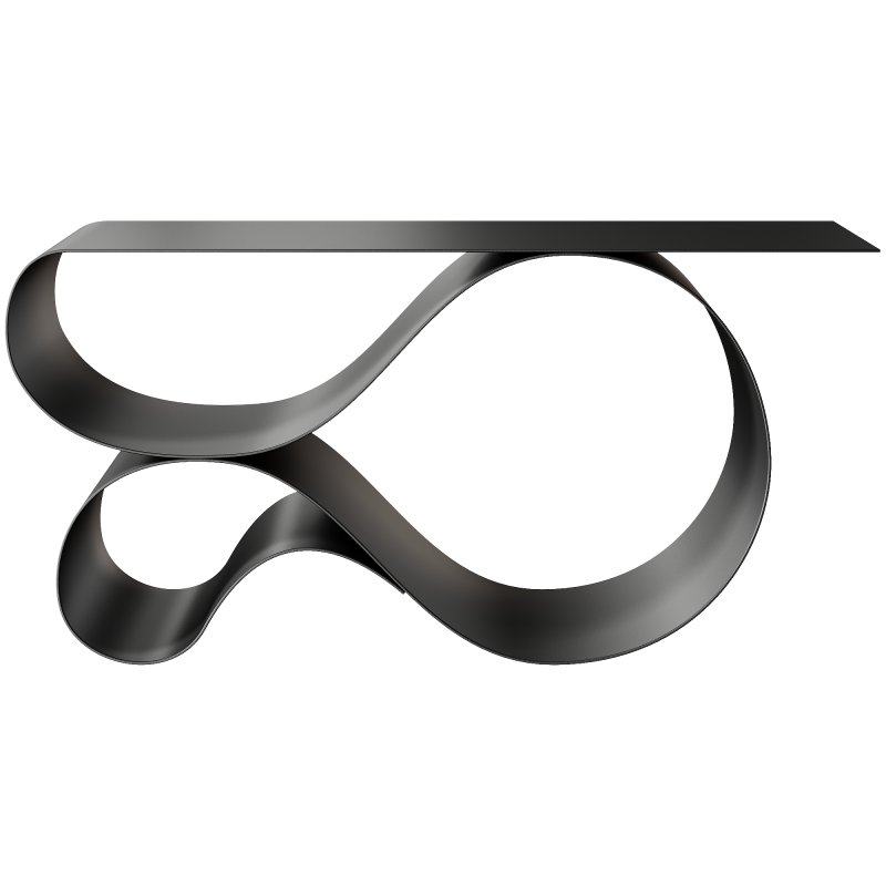 Whorl Console in Black Matte Powder Coated Aluminum by Neal Aronowitz Design - Image 2