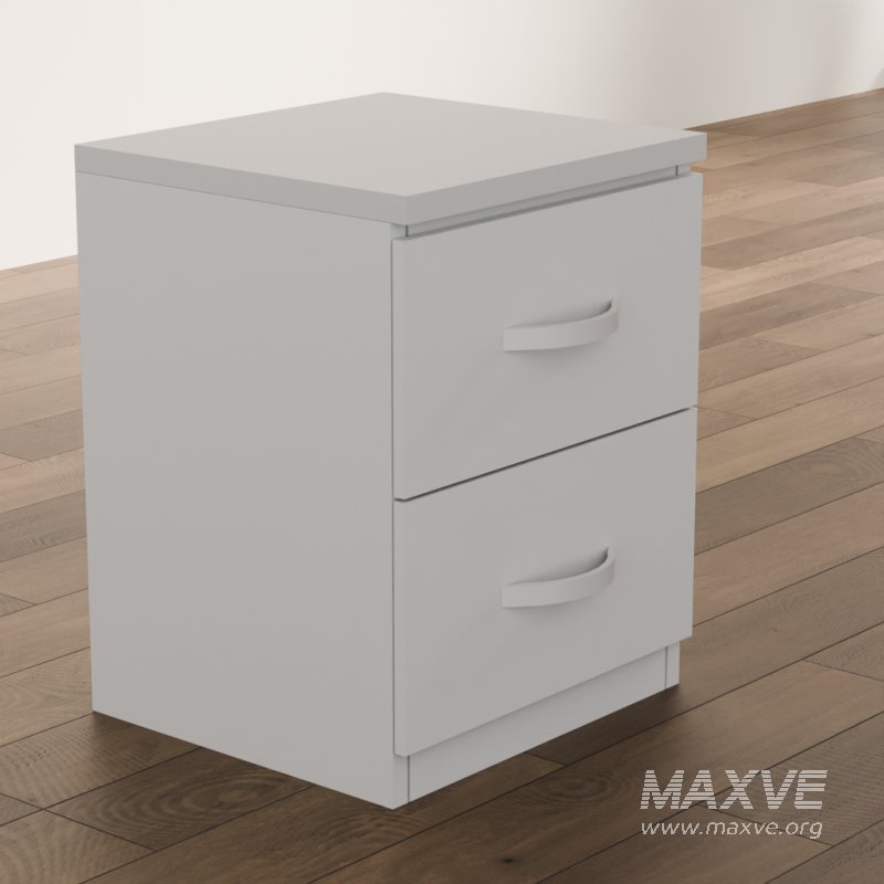 Modern White 2-Drawer Cabinet - Image 1