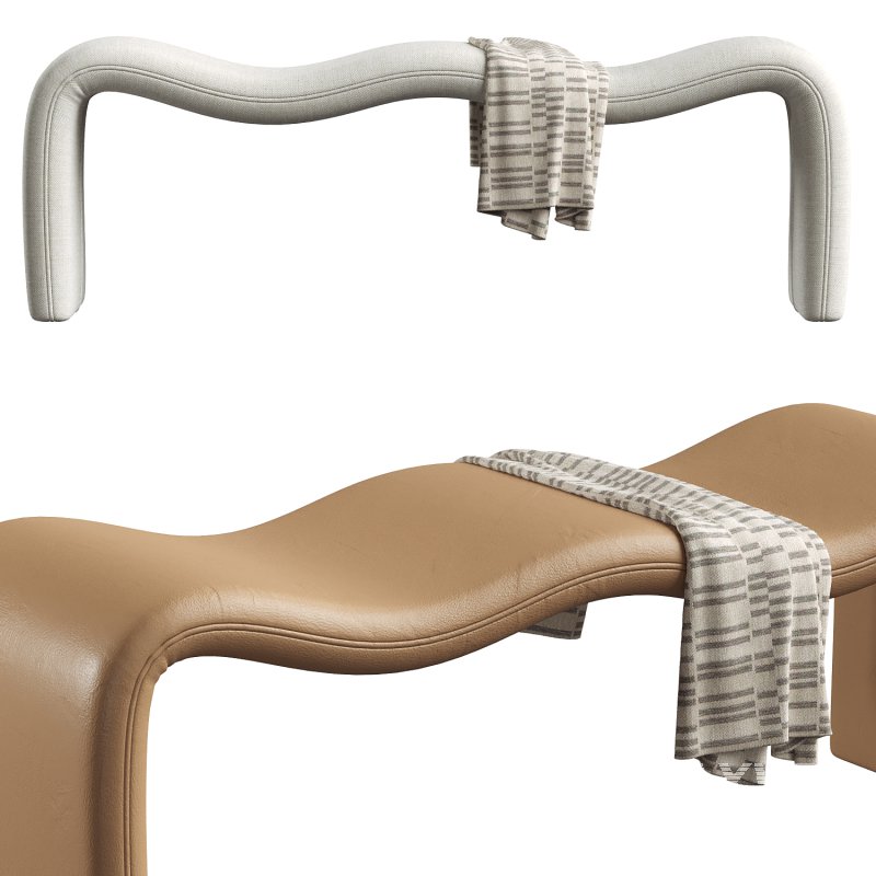 Monifa Chenille Fabric Bench - Image 6