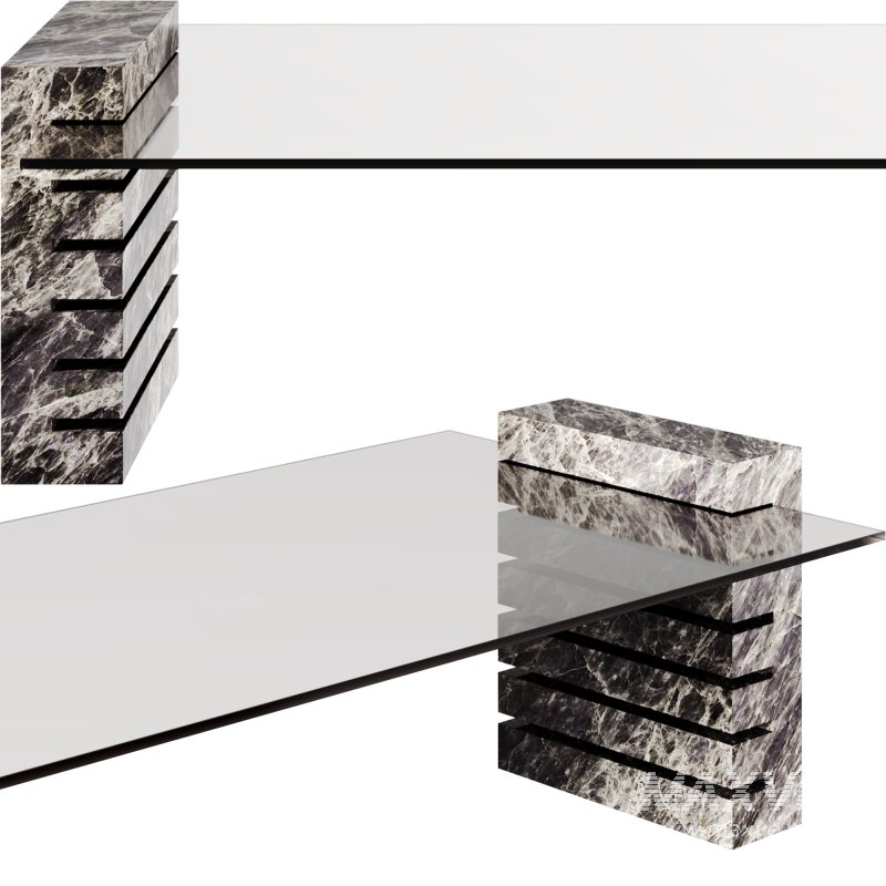 Large Marble and Glass Coffee Table by 1stDibs - Image 4