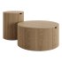 Modern Round Wood Coffee Table Set - Thumbnail 4