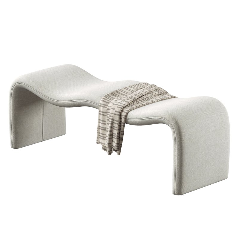 Monifa Chenille Fabric Bench - Image 4
