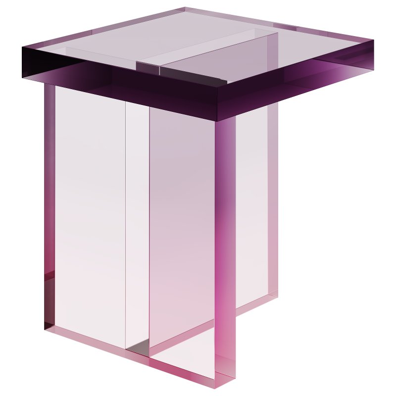 Block Table and Purple Acrylic Coffee Table - Image 6