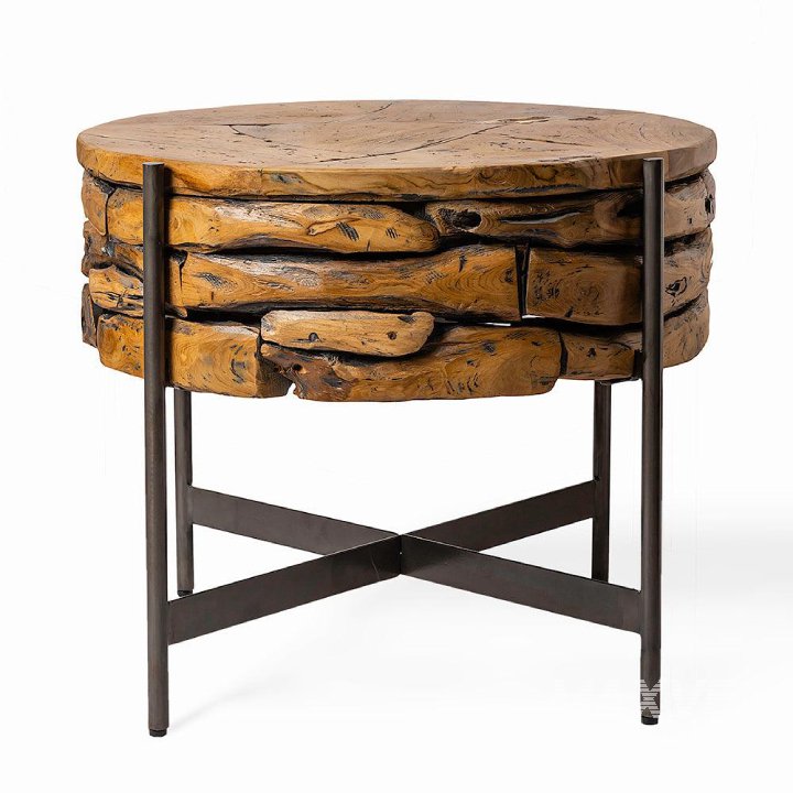 Rustic Wooden End Table - Image 2