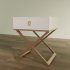 Modern X-Leg Nightstand with White Drawer - Thumbnail 3