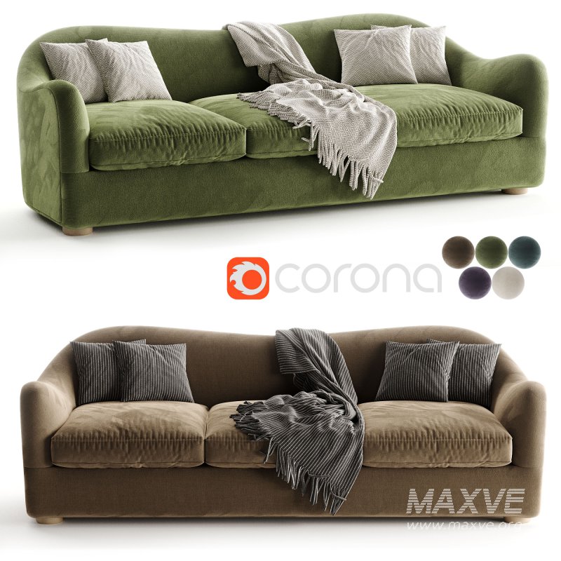 Bacio Cream Boucle Sofa with Bleached Oak Legs - Image 4