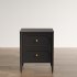 Elegant Black Nightstand with Gold Knobs - Thumbnail 2