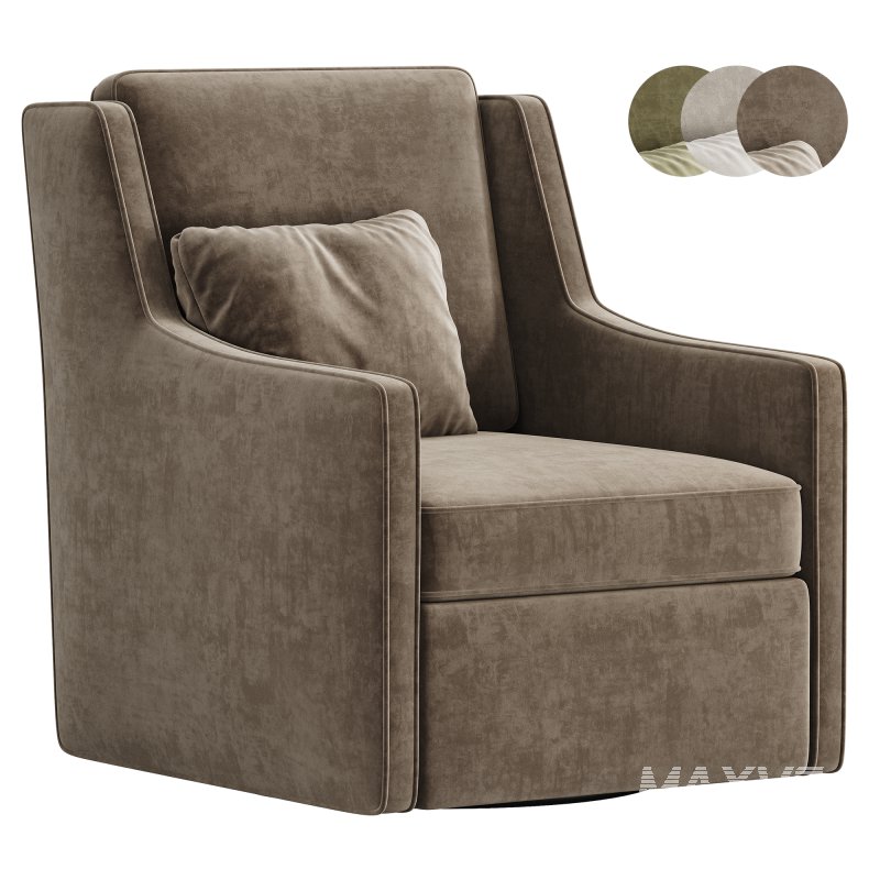 Brooksville Upholstered Swivel Armchair - Image 3