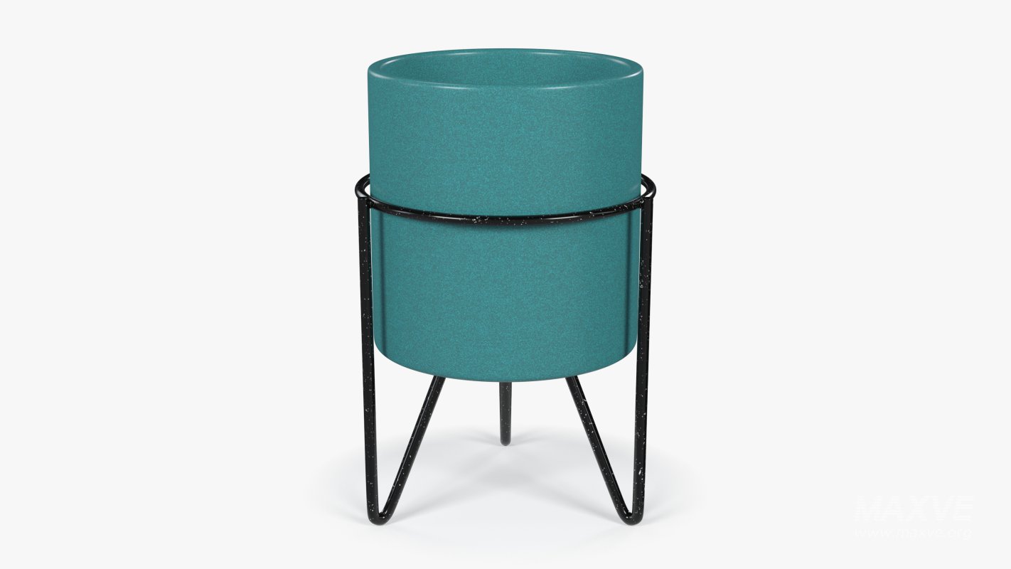 Turquoise Ceramic Pot - Image 1