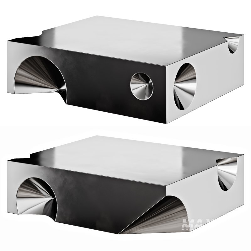 Coffee Table Square Mirror Steel Sculpture by 1stDibs - Image 1