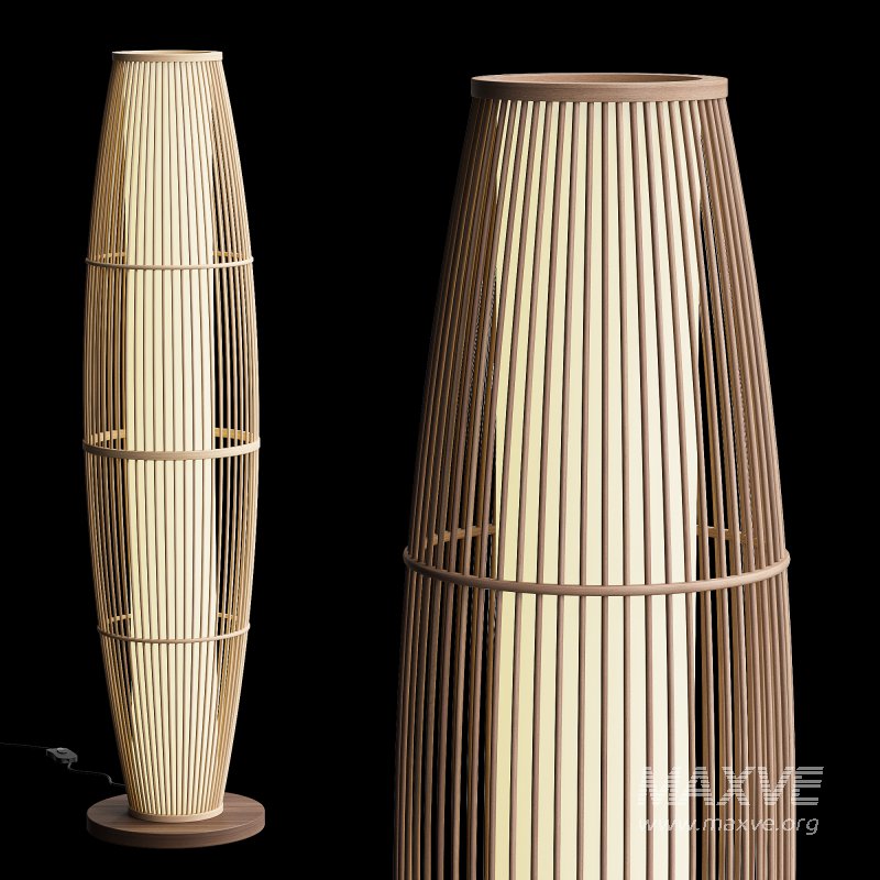 Modern Minimalist Bamboo Floor Lamp - Image 3