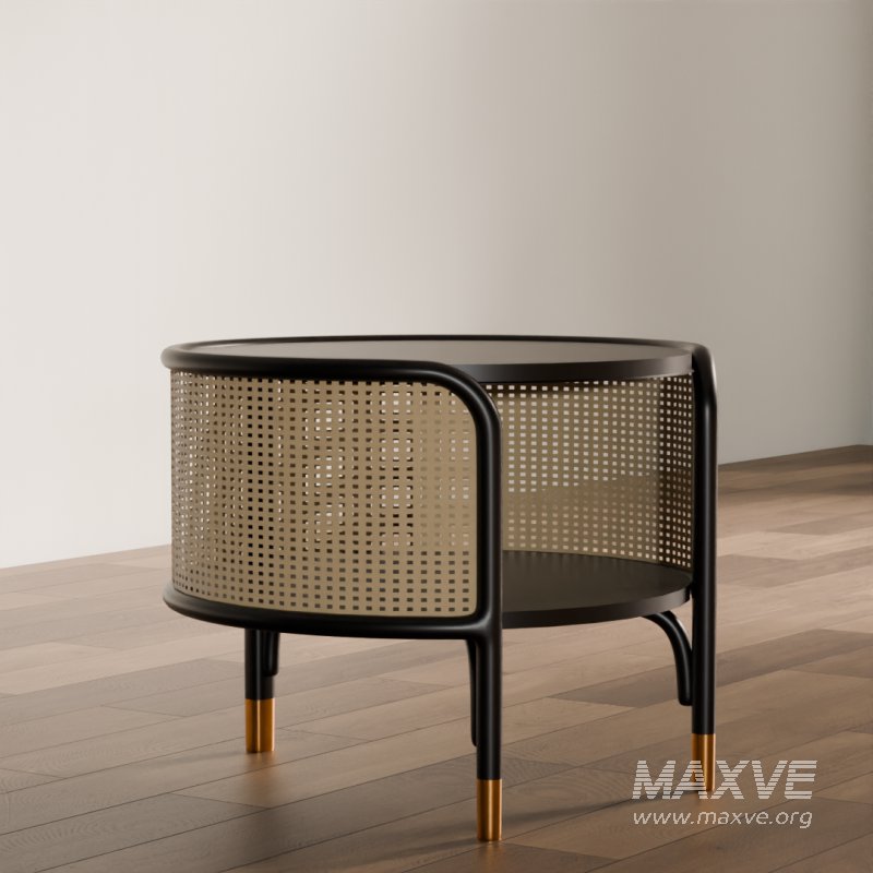 Round Rattan Side Table - Image 2