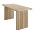 63 Rectangle Dining Table Double Pedestal Modern Natural Solid Wood Table for 6 Person - Thumbnail 3