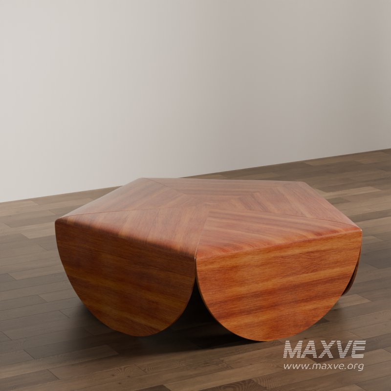Sculptural Wooden Coffee Table - Image 5