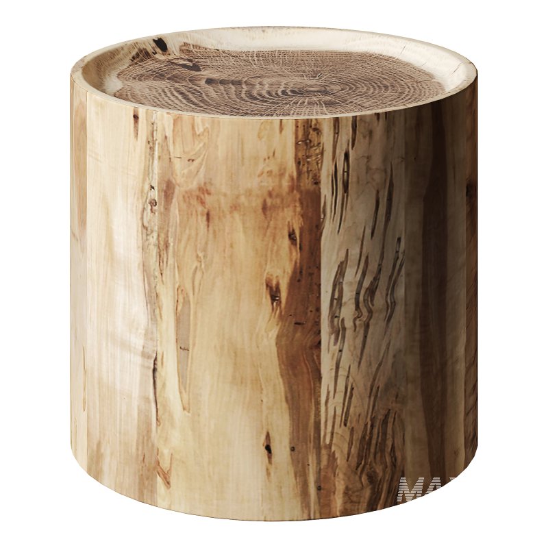 Wood Round Coffee Table Rustic Look - Image 1