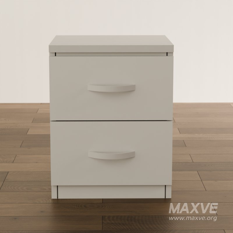 Modern White 2-Drawer Cabinet - Image 4