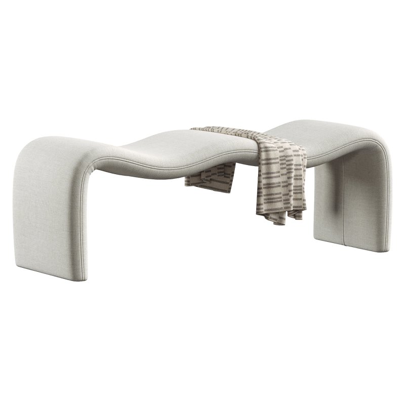 Monifa Chenille Fabric Bench - Image 2