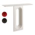 47 Modern Narrow Wood White Console Table with Geometric Pedestal Entryway Table - Thumbnail 1