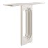 47 Modern Narrow Wood White Console Table with Geometric Pedestal Entryway Table - Thumbnail 3