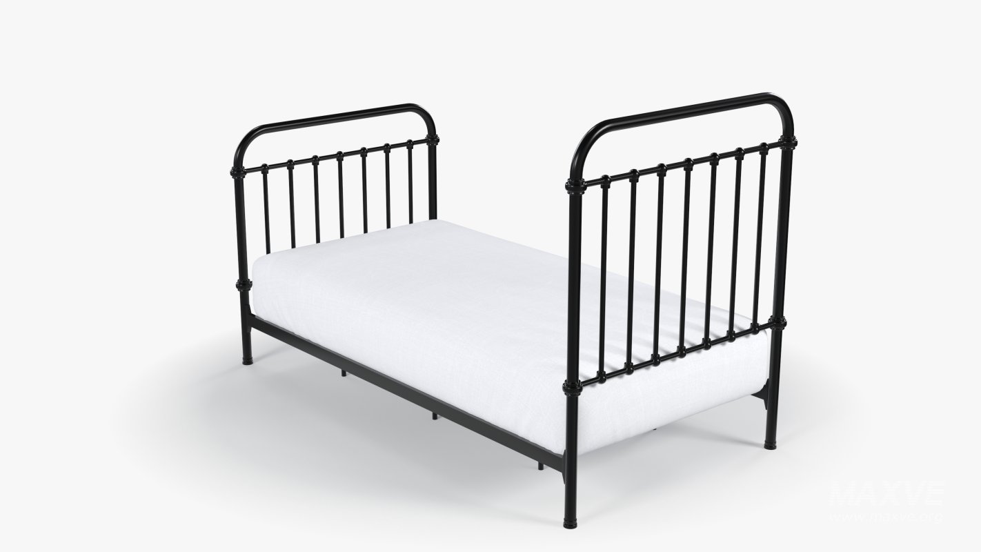 Black Metal Bed - Image 5