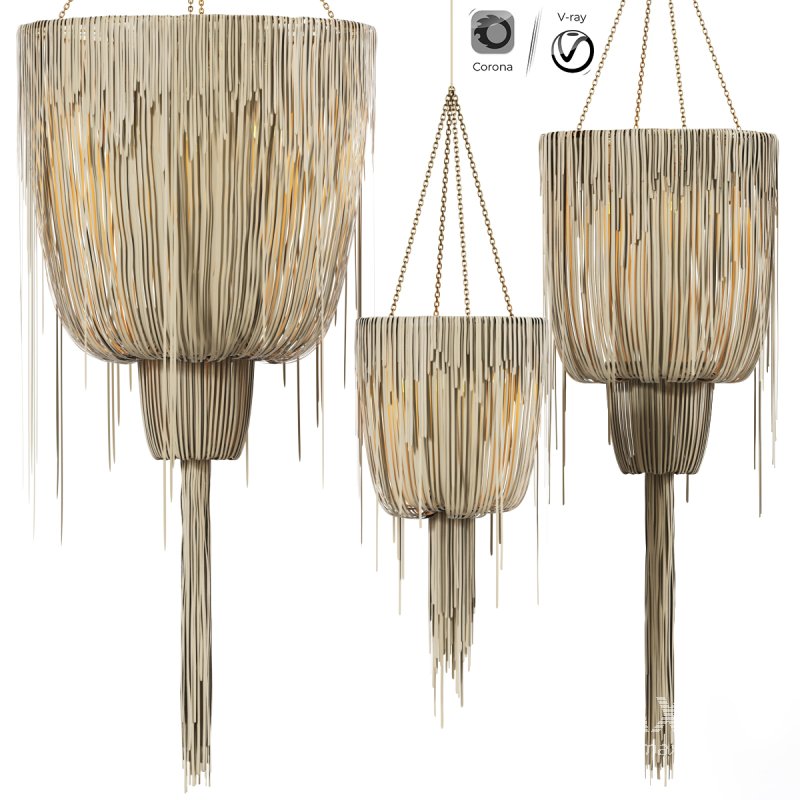 Large Round Double Ball Urchin Chandelier - Image 1