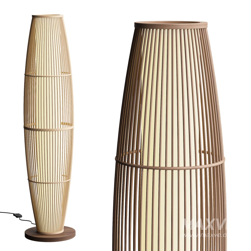 Modern Minimalist Bamboo Floor Lamp - Image 1