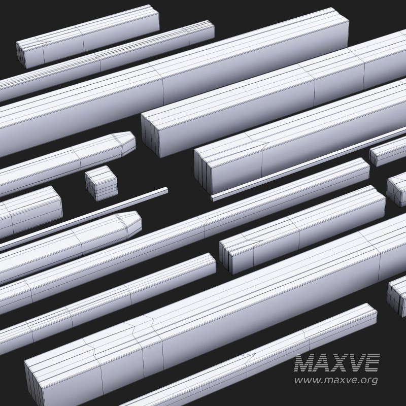 Wooden Plank & Beam Vol.02 – Medieval 3D Asset Pack/Low Poly/Game Ready - Image 7