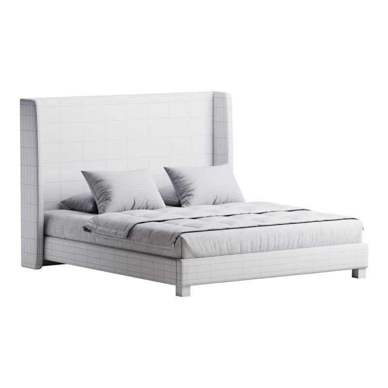 Wingback Smoke Velvet Bed - Image 7