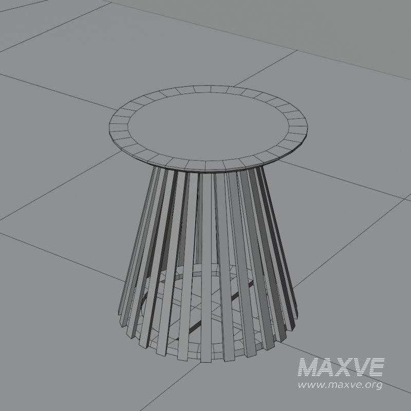 Modern Wooden Slatted End Table - Image 1