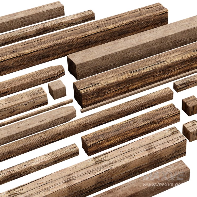 Wooden Plank & Beam Vol.02 – Medieval 3D Asset Pack/Low Poly/Game Ready - Image 1