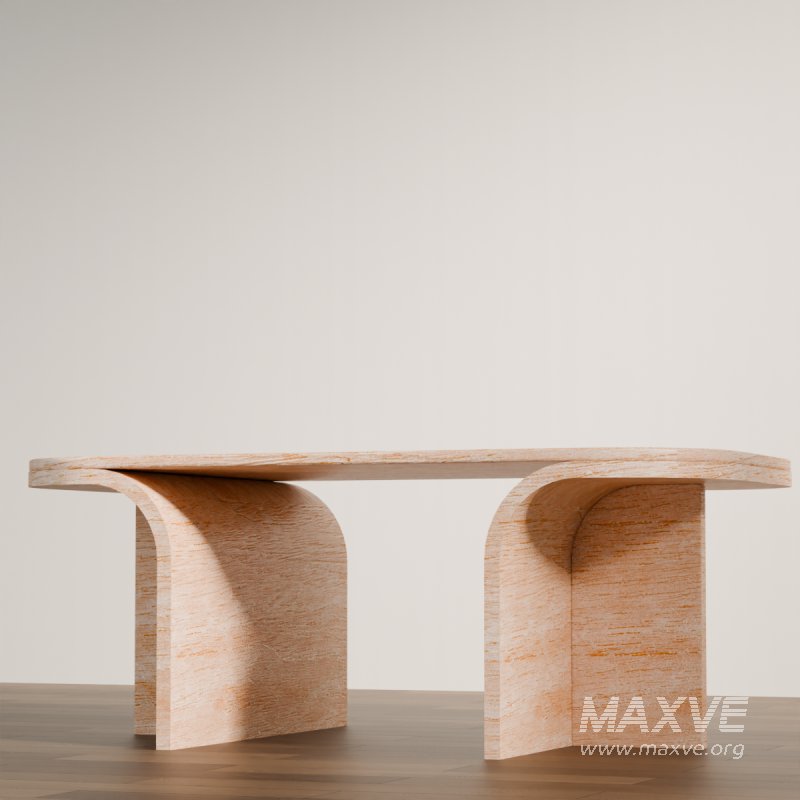 Modern Curved Wooden Coffee - Image 5