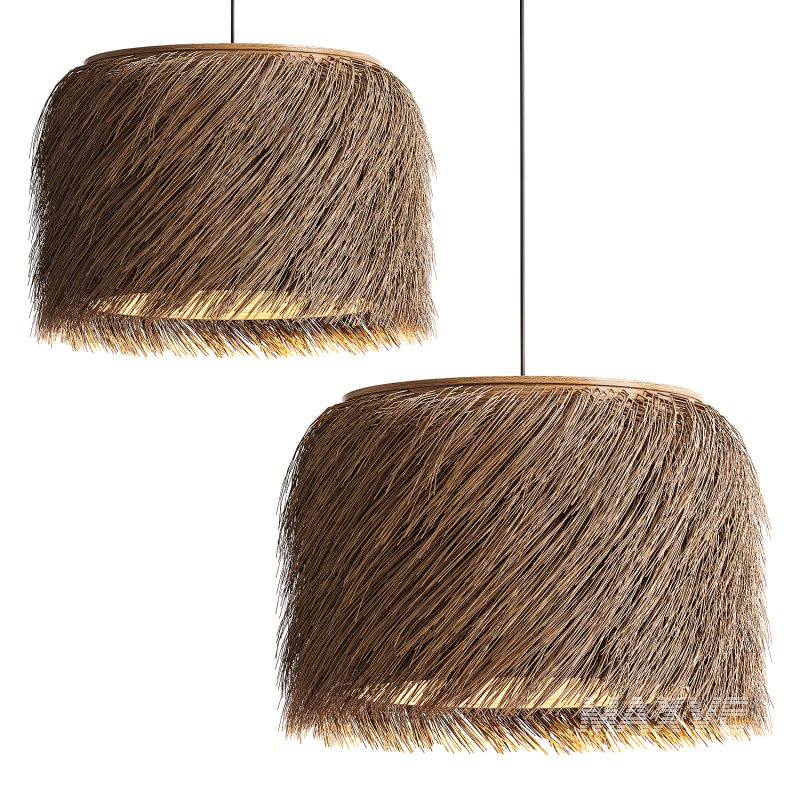 Wabi-Sabi Style Rattan Straw Hat Pendant Light - Image 3