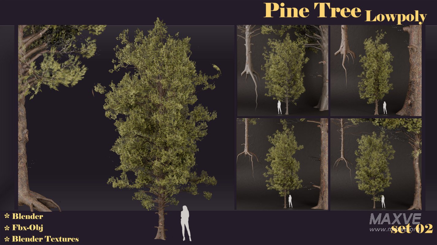 SJ-lowpoly pine tree set 02 - Image 4