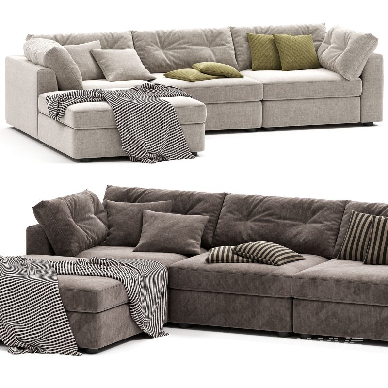 Sohla 4 Piece L Shaped Grey Boucle Sectional Sofa - Image 2
