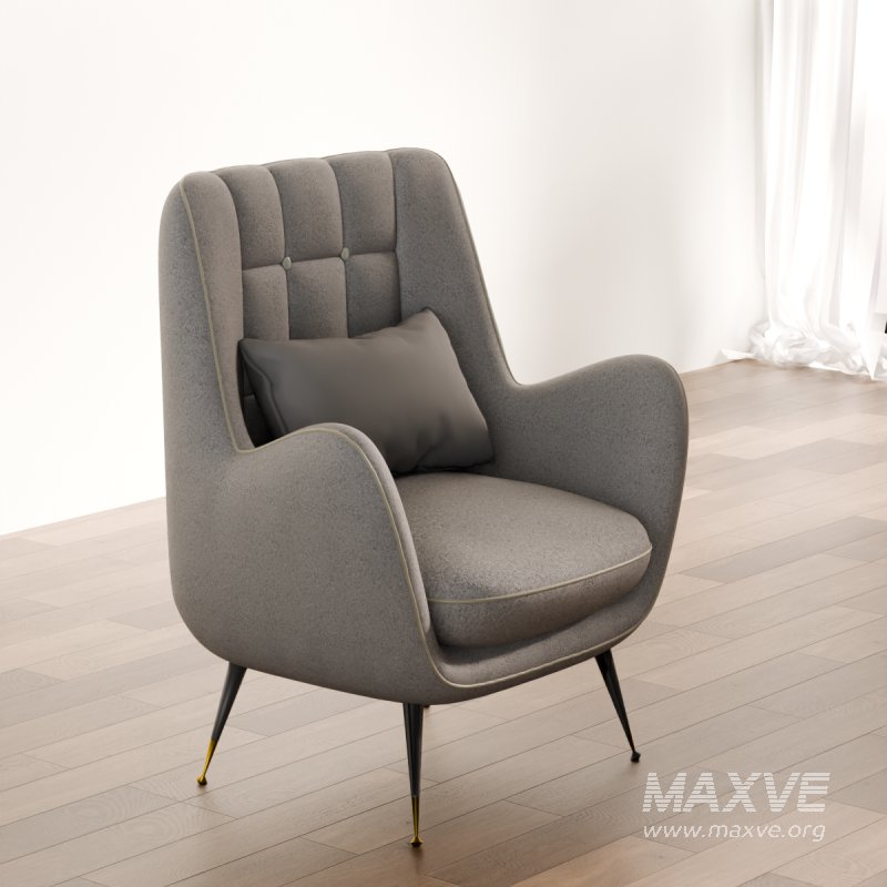 Mid-Century Modern High-Back Armchair - Image 5