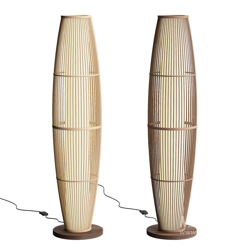 Modern Minimalist Bamboo Floor Lamp - Image 2